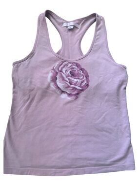 Victoria's Secret Lilac Racerback Tank with Pink Rose Graphic